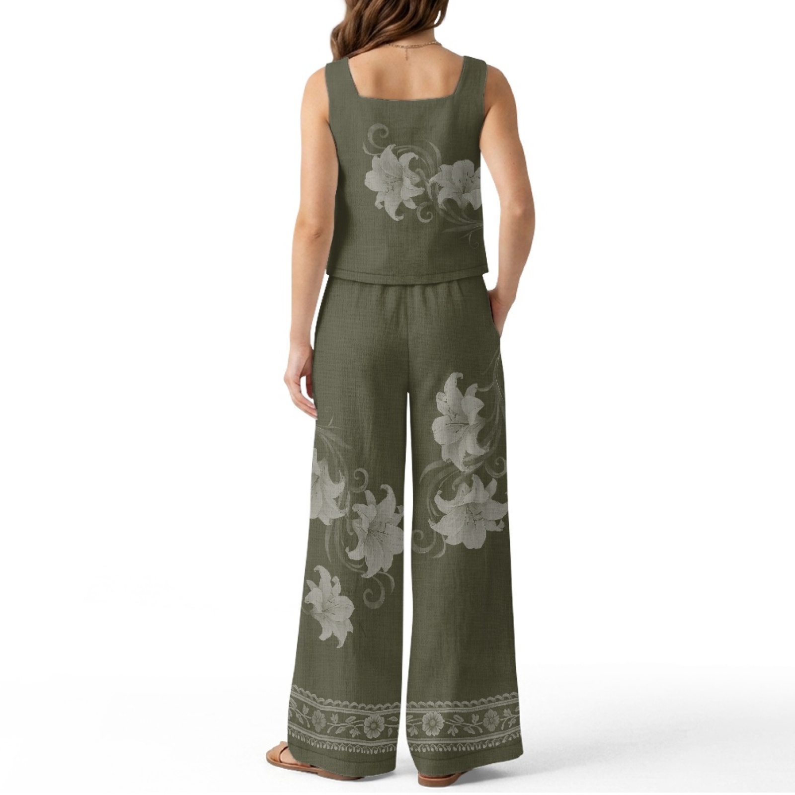 INSTANTARTS レディース リネンベストセット レデ - Linen Pant Wide のレビューと価格
